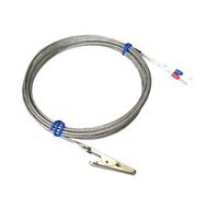 Sensor de abrazadera de termopar tipo K, sonda de temperatura con pinza de cocodrilo, conector tipo K for termopar con abrazadera de tubería HVAC(5m)