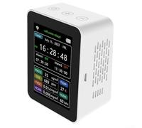 Sensor de aire conectado WiFi 6 en 1 Monitoreo de PM2 5, temperatura y humedad para mejorar la conciencia de la salud (negro)