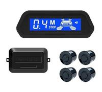 Sensor De Aparcami Kit Sensor Aparcamiento con Radar Marcha Atrás Trasero para Coche Monitor Parktronic 12V Detector 22 Mm Pantalla 4(Negro)
