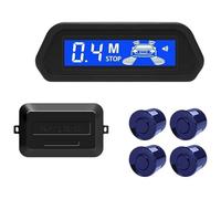 Sensor De Aparcami Kit Sensor Aparcamiento con Radar Marcha Atrás Trasero para Coche Monitor Parktronic 12V Detector 22 Mm Pantalla 4(Azul)