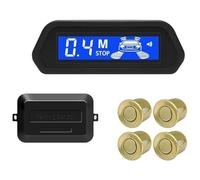 Sensor De Aparcami Kit Sensor Aparcamiento con Radar Marcha Atrás Trasero para Coche Monitor Parktronic 12V Detector 22 Mm Pantalla 4(Oro)