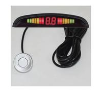 Sensor De Aparcami Kit Sensor Aparcamiento Radar Marcha Atrás Trasero para Coche Pantalla Retroiluminada Interruptor Detector Monitor(Plata)