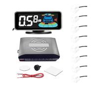 Sensor De Aparcami Sensor Aparcamiento Radar Marcha Atrás Trasero para Coche Detección Distancia Pantalla LCD(White 8pcs)