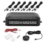 Sensor de aparcamiento de coche, Sensor de aparcamiento de pl¨¢stico para coche Kit de radar de marcha atr¨¢s de sonda de indicador de sonido de advertencia 12V, negro