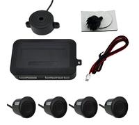 Sensor De Aparcamiento Kit De Sensor De Estacionamiento para Automóvil con 4 Zumbadores Y Radar Marcha Atrás Universal Alerta Sonora Kit De Sensor De Aparcamiento(Negro)