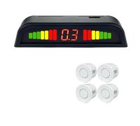 Sensor De Aparcamiento Kit Sensores Aparcamiento con Luz LED para Coche Interruptor Pantalla Retroiluminación Sistema Detección Monitor Marcha Atrás 22mm 4 8 Colores(White)