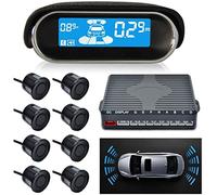 Sensor de aparcamiento para coche, KACEPAR Sistema de marcha atrás para vehículos, Kit de sensor de marcha atrás delantero y trasero, con pantalla LCD + sensores de aparcamiento