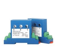 Sensor de corriente de núcleo dividido trifásico, señal analógica, entrada de CA, 0-10 V, salida de 4-20 mA, convertidor, transmisor de corriente, 1 unidad(Input AC 0-2A,3 x 0-10V Output)