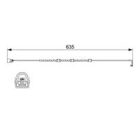 Sensor de desgaste de las pastillas de freno Discos 1 987 474 515 BOSCH
