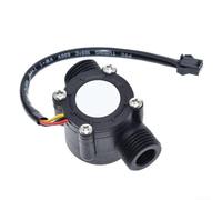 Sensor de flujo de agua YF S201 con interfaz G1/2 para uso en sistemas de control de nivel de agua y bucles de caudal (negro)