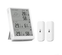 Sensor de humedad de temperatura RF, control remoto de pantalla LED para el hogar, compatible con dispositivos inteligentes Tuya, alcance de 100 m, juego 10 en 1