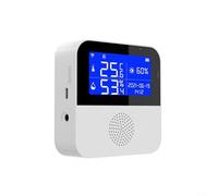 Sensor de humedad de temperatura WiFi con sonda externa, pantalla LCD, alimentación USB para control inteligente de aplicación Tuya para invernadero de oficina en casa (sin línea de sonda)