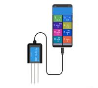 Sensor de humedad del suelo USB con medición de temperatura, IP68 impermeable, aislamiento electromagnético, para agricultura y horticultura, rango de medición de -40 a +60 °C, modelo B(D)