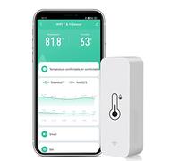 Sensor de humedad y temperatura WiFi: monitor de temperatura inalámbrico con notificación de aplicación, exportación de memoria de datos gratuita, higrómetro interno inteligente (paquete de 1)