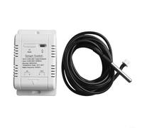 Sensor de interruptor de temperatura con control de aplicación para Tuya para sistema de hogar inteligente 16A 20A salida con temporizador horario y función de estadísticas de electricidad (20 A con