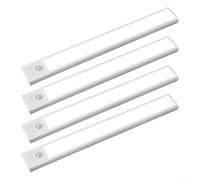 Sensor de luz LED con respaldo magnético para equipos de gimnasio en casa, bicicletas montadas en la pared y soportes de peso, diseño ultrafino de 4 unidades (blanco)