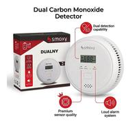 Sensor de Monóxido de Carbono Dual con Pantalla LCD, Detector de Monóxido de Carbono, Detector de Sensor , Fácil Instalación, Alarmas Fuertes para el Hogar, Adecuado para Uso Doméstico y Comercial