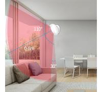 Sensor de movimiento de cortina PIR inalámbrico, detección de 4-8 m, alcance de 100 m