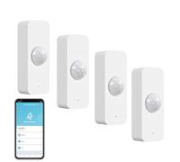 Sensor de Movimiento, Detector de Movimiento Inteligente para Seguridad en el hogar, Sensor de Movimiento inalámbrico con App monitoreo Remoto,Comandos de Voz,Compatible Alexa.Requiere ZigBee Hub.4PCS