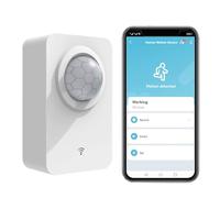 Sensor de Movimiento Inteligente, WiFi Sensor de Movimiento infrarrojo con Soporte Desmontable, Detector de Movimiento inalámbrico con alimentación de batería & USB,Monitor App Compatible Alexa.1PCS