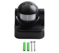 Sensor de movimiento PIR ajustable inteligente para seguridad al aire libre Diseño impermeable IP54 con detección de cuerpo humano (negro)