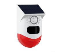 Sensor de movimiento PIR alarma solar para uso en exteriores, detector de sirena estroboscópica infrarroja CT80D, distancia de detección de 12 m, montado en la pared, USB y energía solar