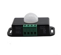 Sensor de movimiento PIR de 12 V 24 V CC, interruptor infrarrojo de 8 A para sistemas LED, control automático de encendido y apagado, adecuado para bombillas LED y lámparas fluorescentes