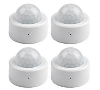 Sensor de movimiento PIR inalámbrico para Zigbee 3.0, ángulo de detección de 120°, distancia de detección de 5 m, 18 meses de vida útil para sistemas de seguridad del hogar (4 piezas)