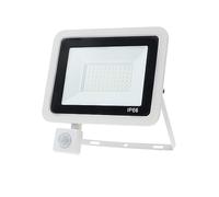 Sensor De Movimiento PIR Reflector LED Impermeable IP66 30w 50w 100w Proyector Pared Iluminación Exterior Garaje en el jardín(Warm white,White shell,100W)