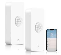 Sensor de movimiento WiFi, 2 unidades de detector de movimiento inteligente, sensor de movimiento inalámbrico con aplicación de monitoreo remoto, compatible con Smart Life/Tuya APP/Alexa, control por