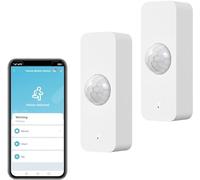 Sensor de Movimiento WiFi, Detector de Movimiento Inteligente inalámbrico Tuya PIR para Seguridad en el hogar, con aplicación de monitoreo Remoto, Comando de Voz Compatible con Alexa (2 Pack)