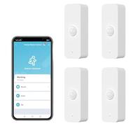Sensor de Movimiento WiFi, Detector de Movimiento Inteligente inalámbrico Tuya PIR para Seguridad en el hogar, con aplicación de monitoreo Remoto, Comando de Voz Compatible con Alexa (4 Pack)