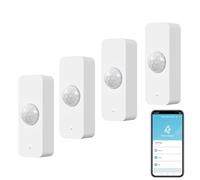 Sensor de Movimiento WiFi, Detector de Movimiento Inteligente para Seguridad en el hogar, Sensor de Movimiento inalámbrico con App de monitoreo Remoto, Compatible con comandos de Voz de Alexa.4PCS