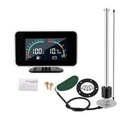 Sensor de nivel de agua, 2 en 1 Medidor de nivel de combustible Voltímetro con sensor de flotación de combustible Voltímetro LCD para motocicleta Sensor de flujo de combustible automático 0-190 ohmios