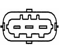 Hella Sensor de posición del árbol de levas 6PU 012 681-011 12V 3 polos enchufe oval con cable