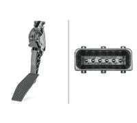 HELLA Sensor de posición del pedal del acelerador 6PV 009 765-741 6 polos dirección izquierda