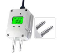 Sensor de presión diferencial 4-20 mA con pantalla LCD, 0,5 % de precisión | Transmisor de presión para sala blanca HVAC, funcionamiento de -20 a 85° para rango, fuente de alimentación de 24 V CC