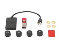 sensor de presion neumaticos android, Qiilu TPMS Sensor, sistema de monitorización de presión de neumáticos USB para coche, alarma de monitorización TPMS con sensor externo para navegación Android