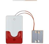 Sensor de puerta con cable resistente con sirena de 100 dB y luz intermitente para rutas de escape de incendios en propiedades comerciales, escuelas y espacios de oficina, rojo