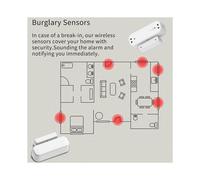Sensor de Puerta Inteligente de 2 Pares, Alarma de Sensor de Puerta de Ventana WiFi, Sensor de Contacto para Seguridad en el Hogar, DomóTica