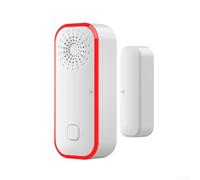 Sensor de puerta WiFi inteligente para Tuya App Interruptor magnético Sistema de alarma con sirena fuerte luz intermitente para puerta de ventana de seguridad de la casa, blanco