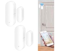 Sensor de puerta WiFi, juego de 2 sensores de puerta de ventana inalámbricos, alarma, sensor de puerta Smart Tuya, sensor de contacto de ventana inalámbrico inalámbrico para seguridad en el hogar y