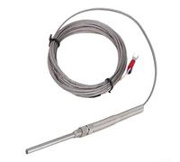 Sensor de sonda termopar tipo K para alta medición, 100-1250°C, sonda de acero inoxidable de 50 mm con aislamiento de fibra de vidrio C