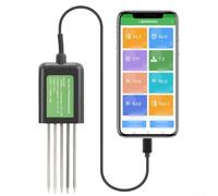 Sensor de suelo USB 7 en 1, medidor digital de humedad de suelo de plantas con medición de pH, temperatura, humedad y nutrientes, monitor de agua vegetal impermeable