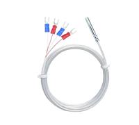 Sensor de temperatura de acero inoxidable termopar Sonda de temperatura de línea de temperatura de clase A de resistencia térmica PT1000 Sensor de temperatura de 4 cables de cuatro hilos(Pt100 1m cabl