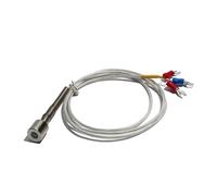Sensor de temperatura de atracción magnética PT100 niquelado fuerte magnético RTD súper adsorción 0,5~2m de longitud(Cable L 2m)