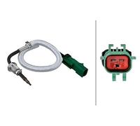 HELLA 6PT 010 376-541 Sensor, temp. gas escape - 2polos - atornillado - Cable: 300mm