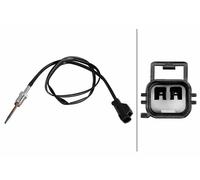 HELLA 6PT 010 376-581 Sensor, temp. gas escape - 2polos - atornillado - Cable: 835mm