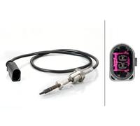 HELLA 6PT 014 494-731 Sensor, temp. gas escape - 2polos - atornillado - Cable: 530mm