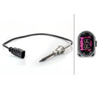 HELLA 6PT 014 495-131 Sensor, temp. gas escape - 2polos - atornillado - Cable: 360mm